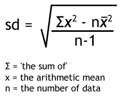equation for the standard deviation