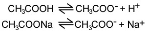 equilibria of ethanoic acid and sodium ethanoate as an acidic buffer